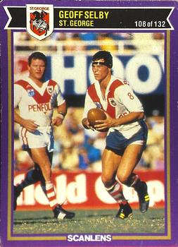 1987 Scanlens Rugby League #108 Geoff Selby Front